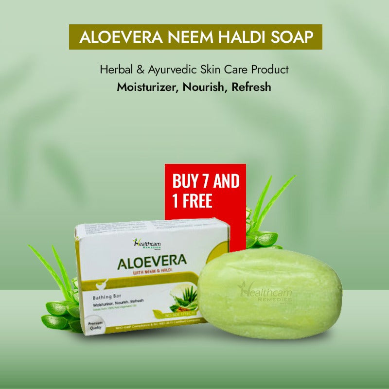 Aloevera, Neem & Haldi Soap Combo Offer Buy-7 Get-1 Free